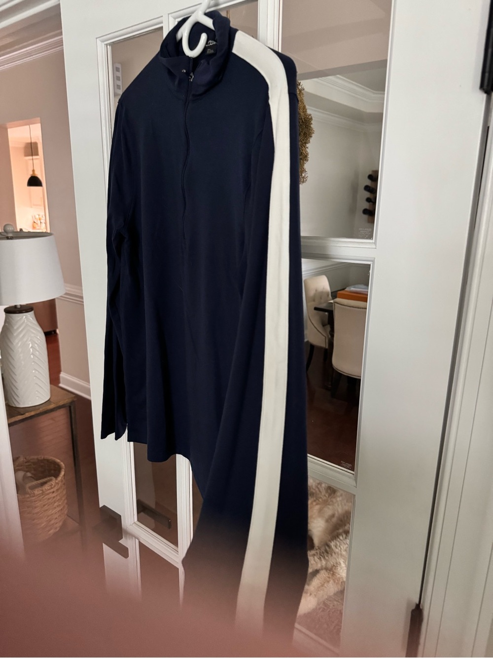 RLX Ralph Lauren Navy Blue Half-Zip Pullover with White Stripe - Picture 3 of 5